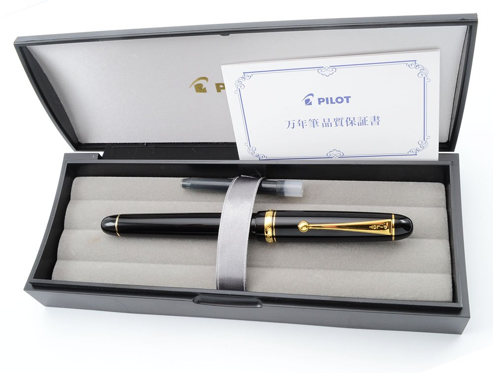 Pilot Custom 74 Fountain Pen - Dark Blue, GP Trim, 14k Semi-flex